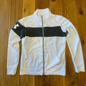 White and Black Under Armour Zip Up Jacket